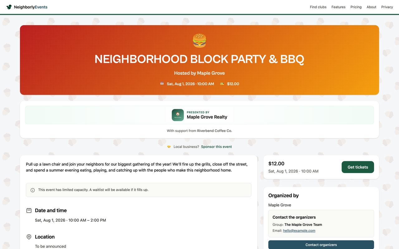 Signed in? Everything lives in My events