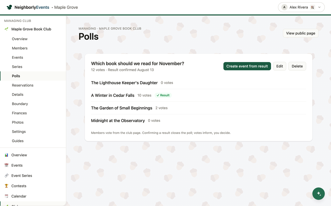 Confirm the result, then make it real